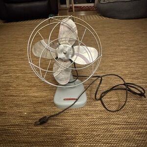 Retro Silver Table Fan